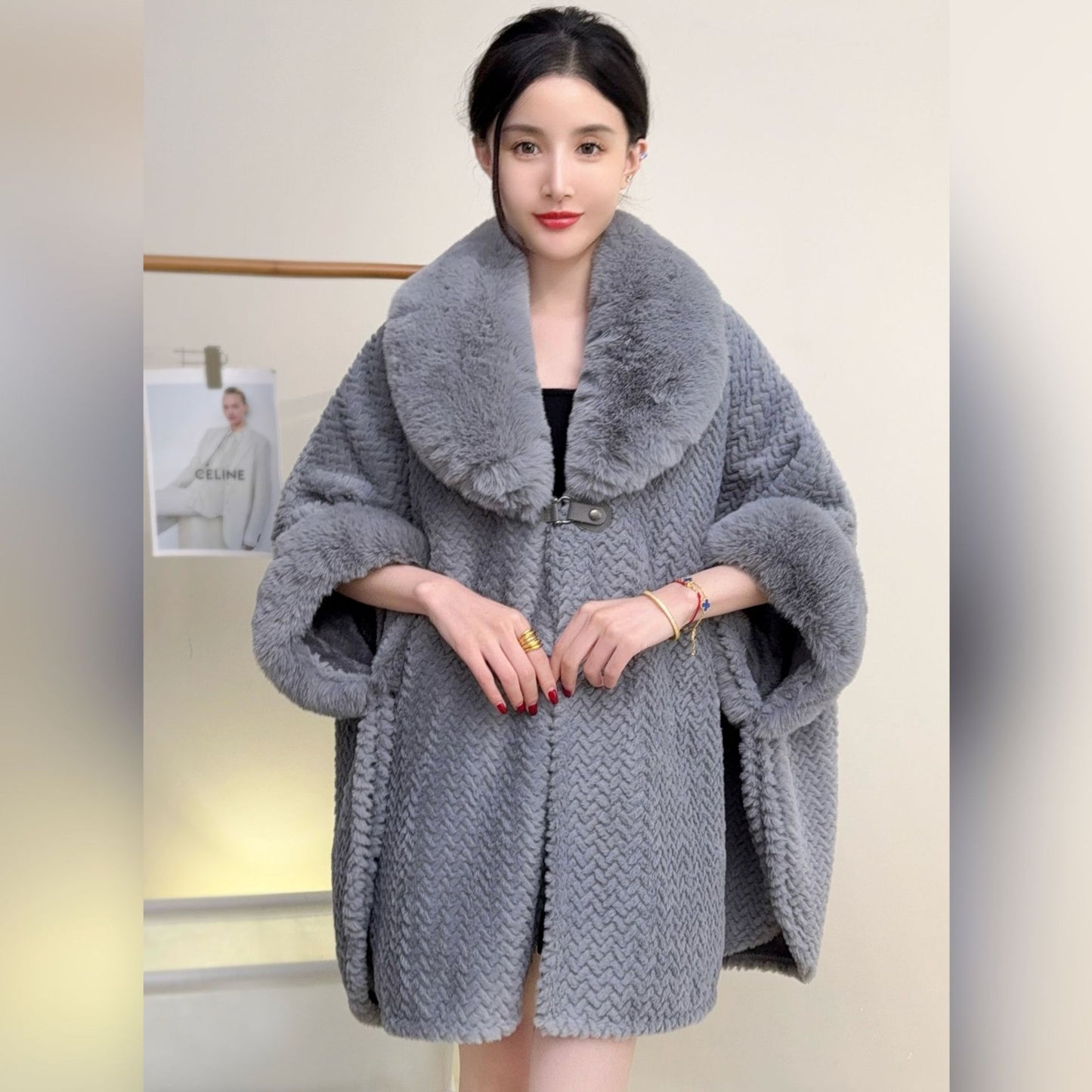 A faux fur jacket
