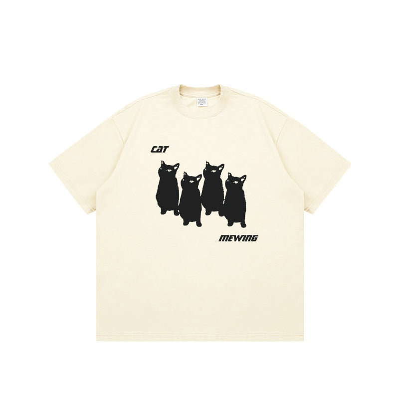 A short-sleeved printed T-shirt