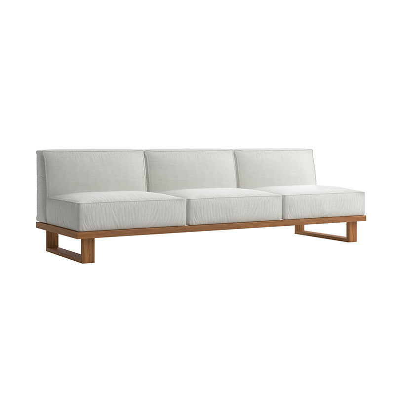A teak outdoor sofa combination villa courtyard furniture Nordic style high-end garden hotel terrace solid wood sofa chair - Mixbatch
