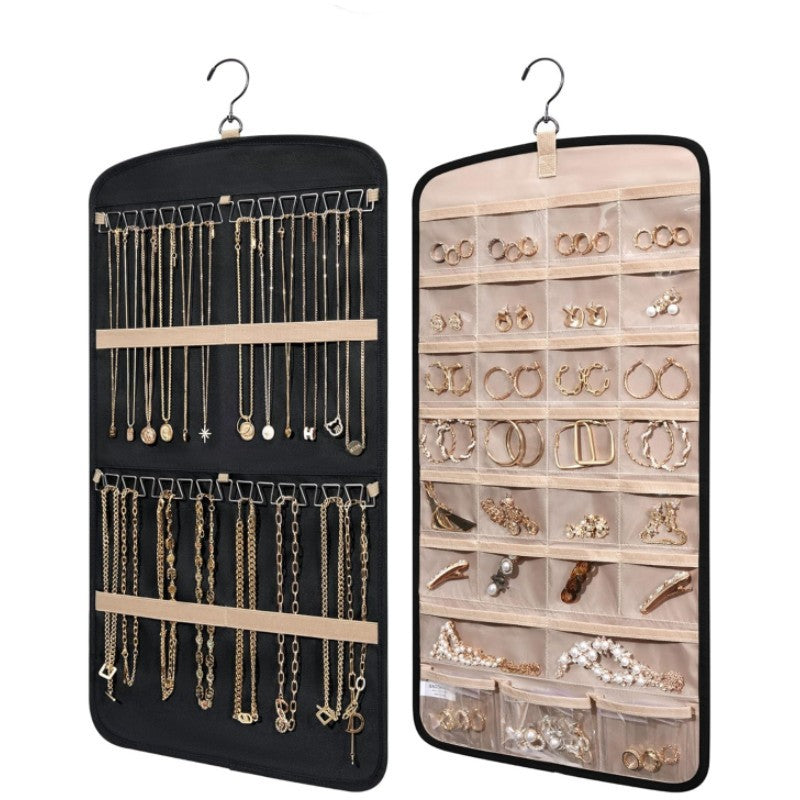A Spot new U-shaped jewelry bag hanging jewelry storage roll with hook metal hook double-sided jewelry clip