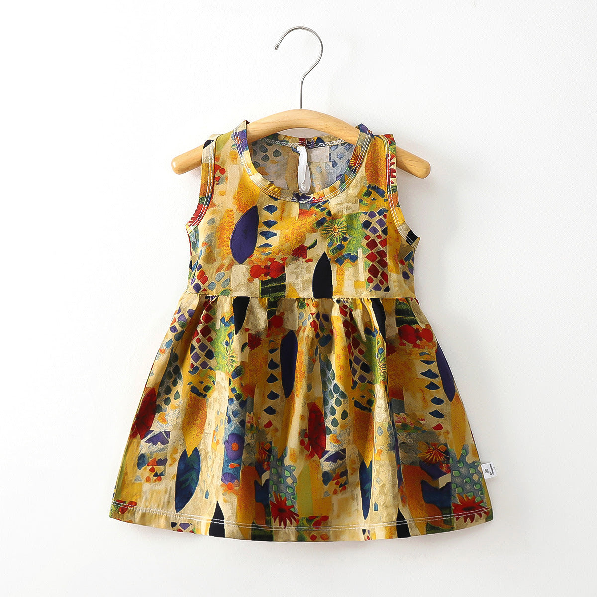 A summer children's and girls' cotton vest dress baby thin rayon floral skirt - Mixbatch