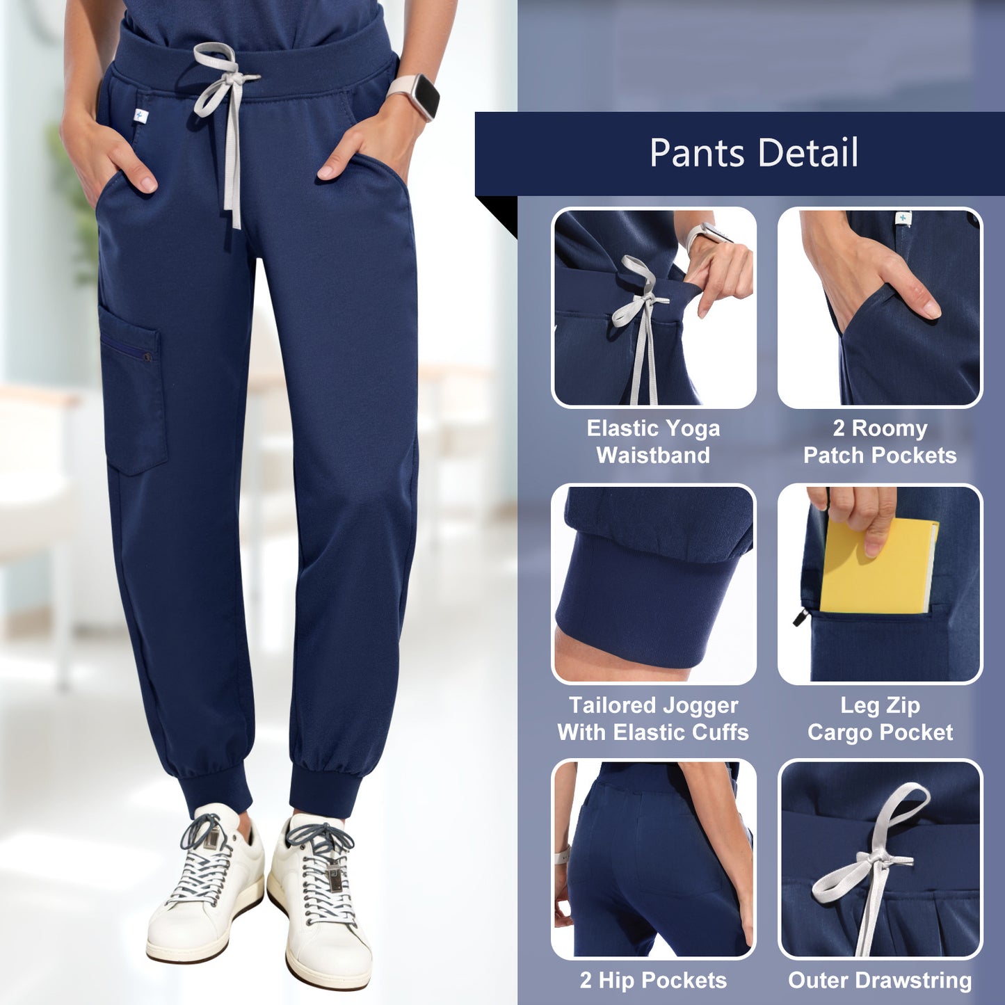 A female European and American V-neck short-sleeved hospital surgical clothes, nurse clothes, oral department nursing home pharmacy set, hand washing clothes