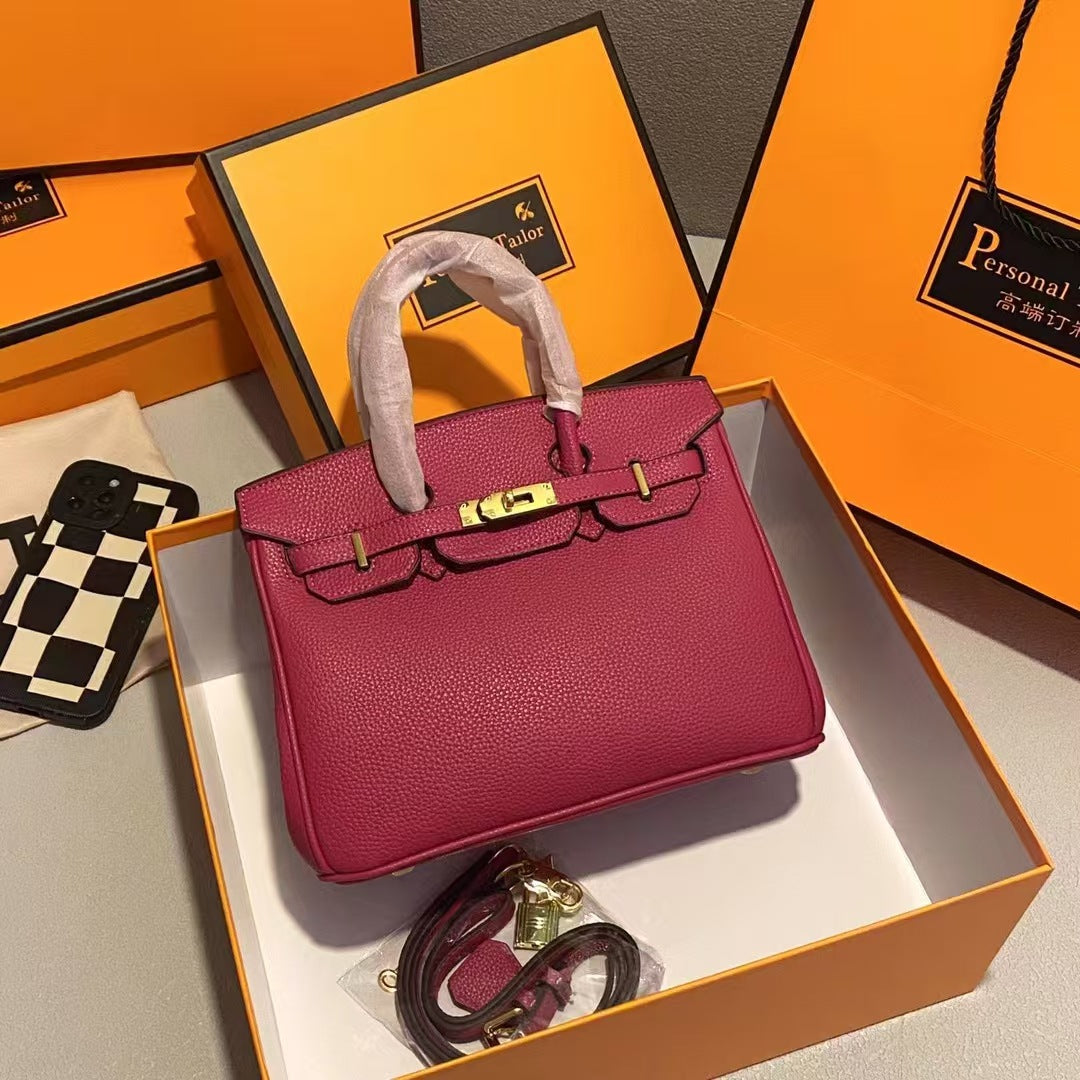 A high-end textured women's bag handbag 30CM soft leather European and American fashion TOGO platinum bag exquisite and versatile