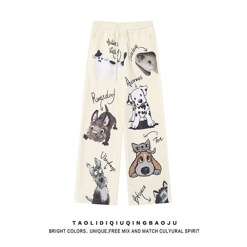 A printed slacks trousers