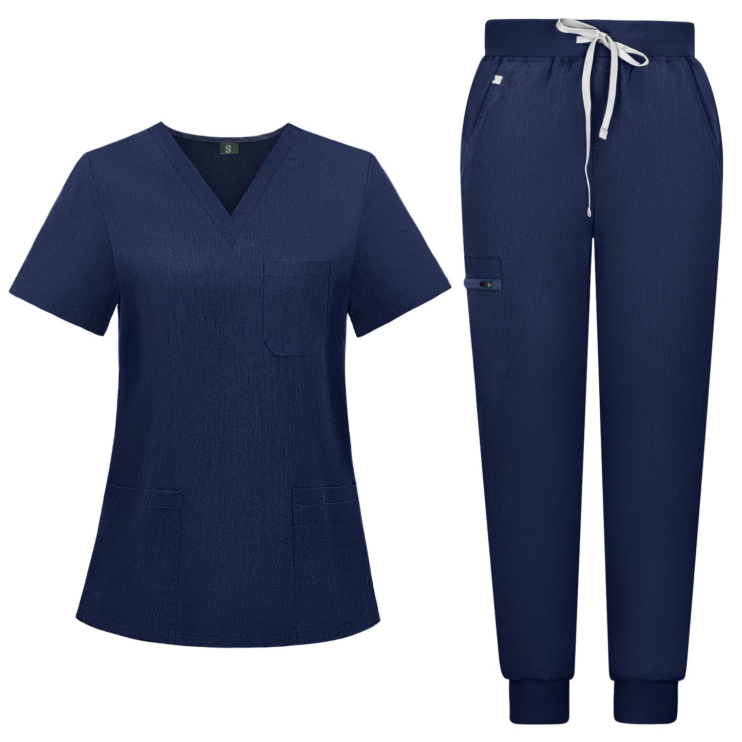 A female European and American V-neck short-sleeved hospital surgical clothes, nurse clothes, oral department nursing home pharmacy set, hand washing clothes