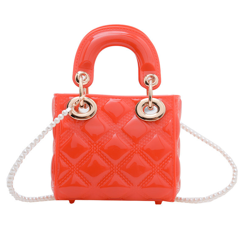 A summer new jelly bag children's bag mini bag diamond Princess Diana bag pvc bag pearl messenger women's bag - Mixbatch