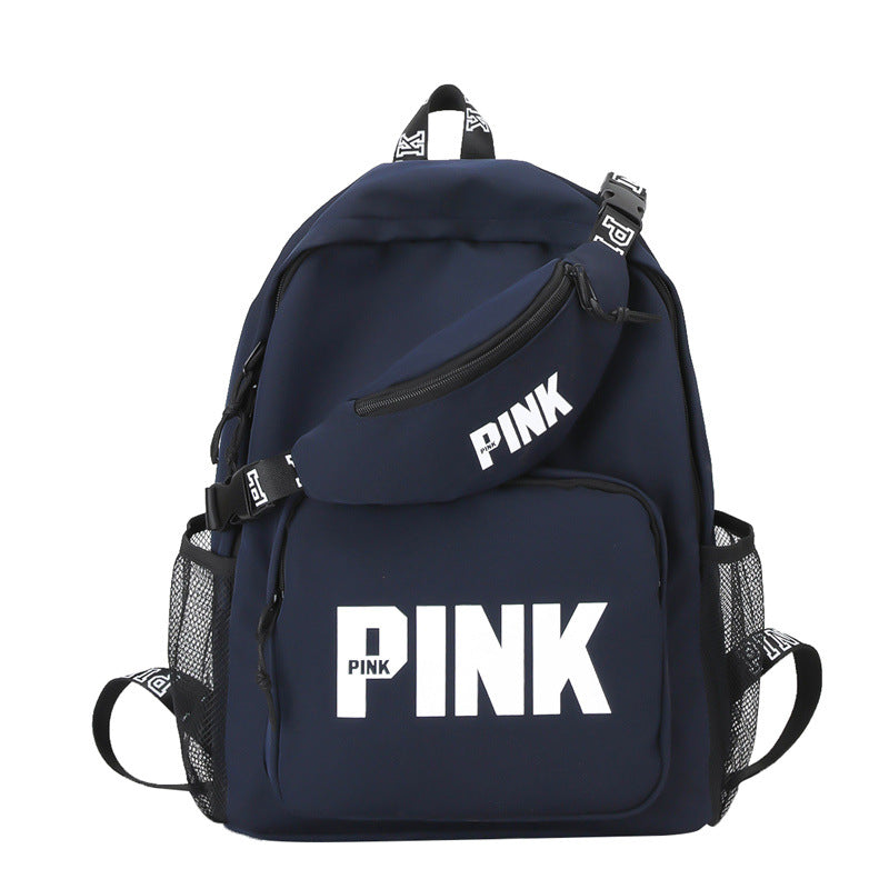 A pink backpack cross-border foreign trade women's bag backpack sequined laser student bag logo