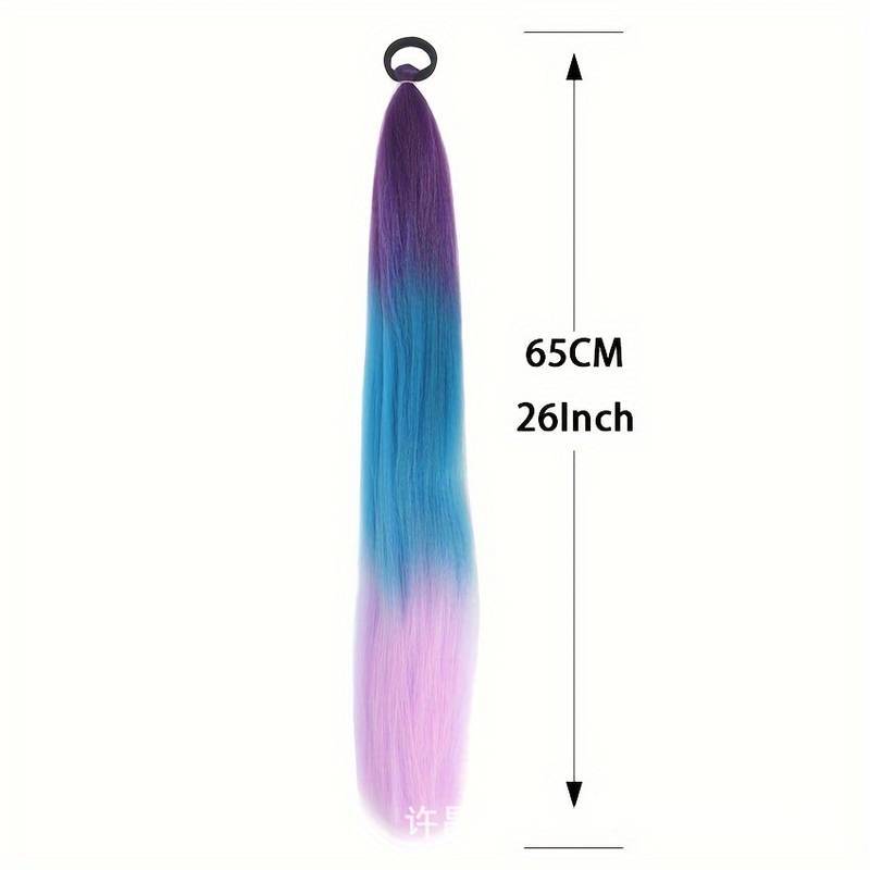 A child girl rubber band ponytail wig box braids colorful elastic rope braids ponytail wig hair extensions braids - Mixbatch