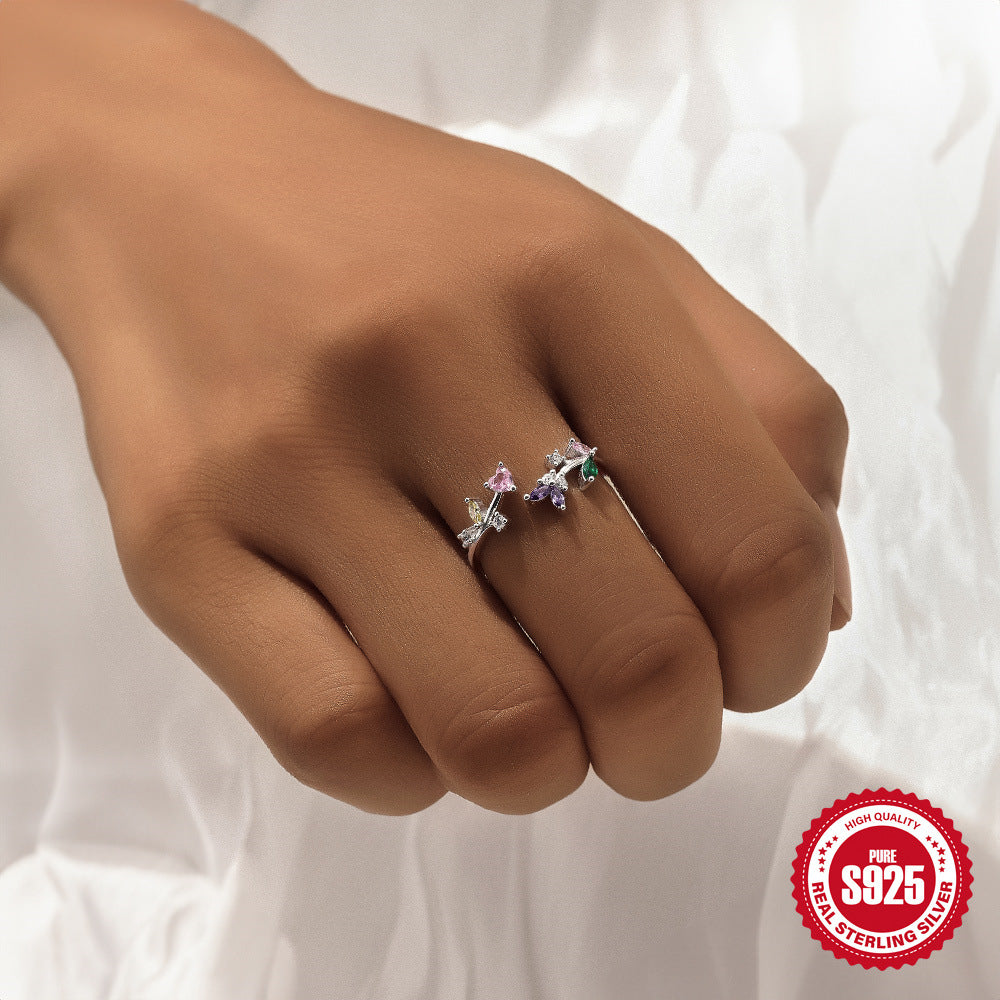 A S925 sterling silver adjustable open ring