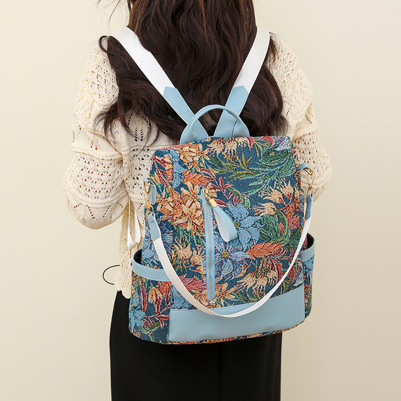 A new American retro trend backpack large capacity simple niche women's backpack - Mixbatch