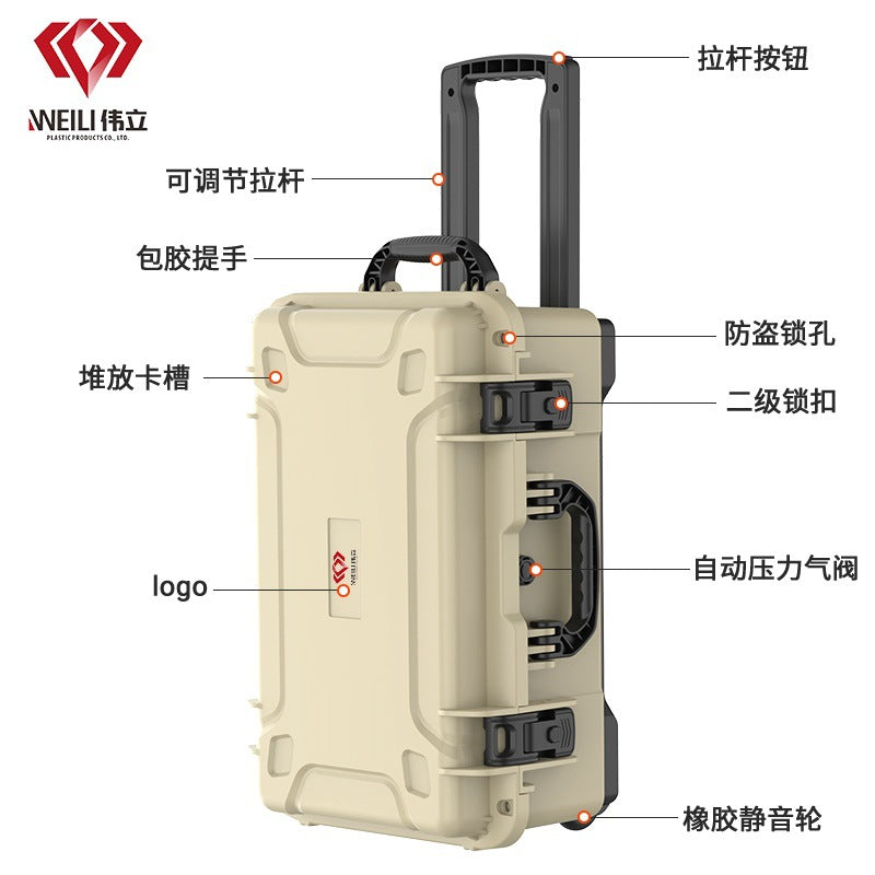 A Multifunctional Waterproof Box for Photography Equipment and Tools Rolling Case