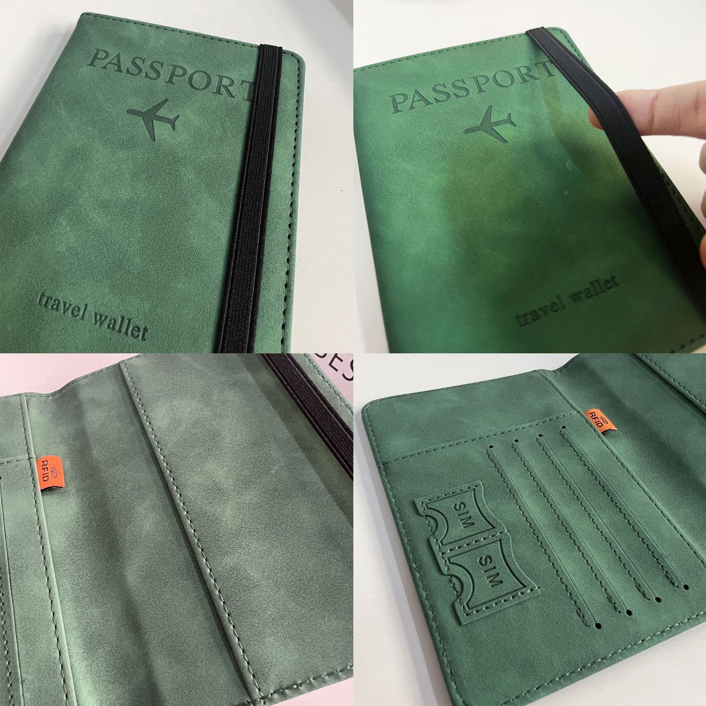 A PU Leather Card Bag Passport Clip RFID Passport Bag Travelwallet Multifunctional ID Bag Wholesale