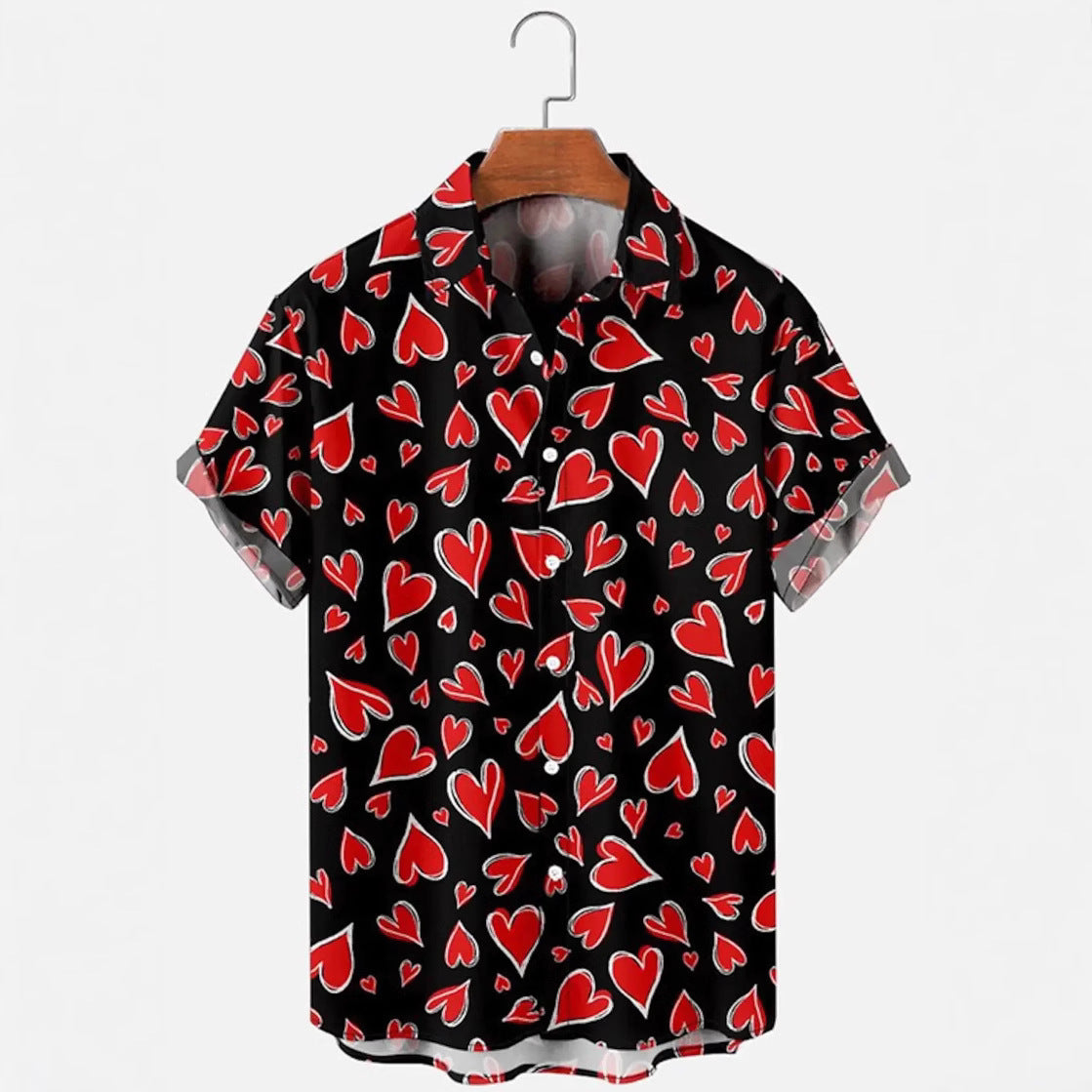 A love pattern short sleeve shirt