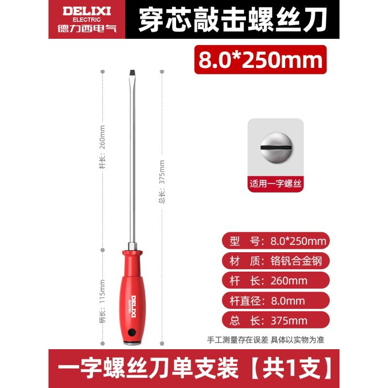 A piercing screwdriver, strong magnetic percussive screwdriver, screwdriver, manual cross one-word screwdriver wholesale