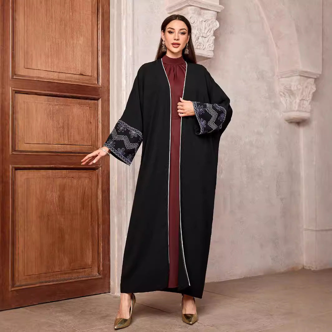 Abaya Muslim robe elegant fashion cardigan dress spot cross-border embroidery 2024 autumn new - Mixbatch