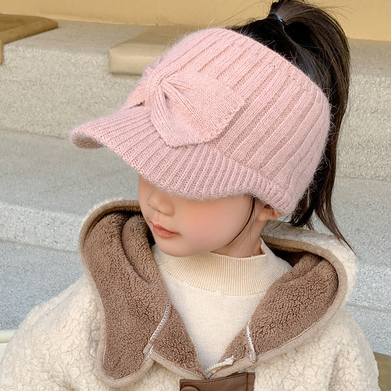A children's knitted wool hat