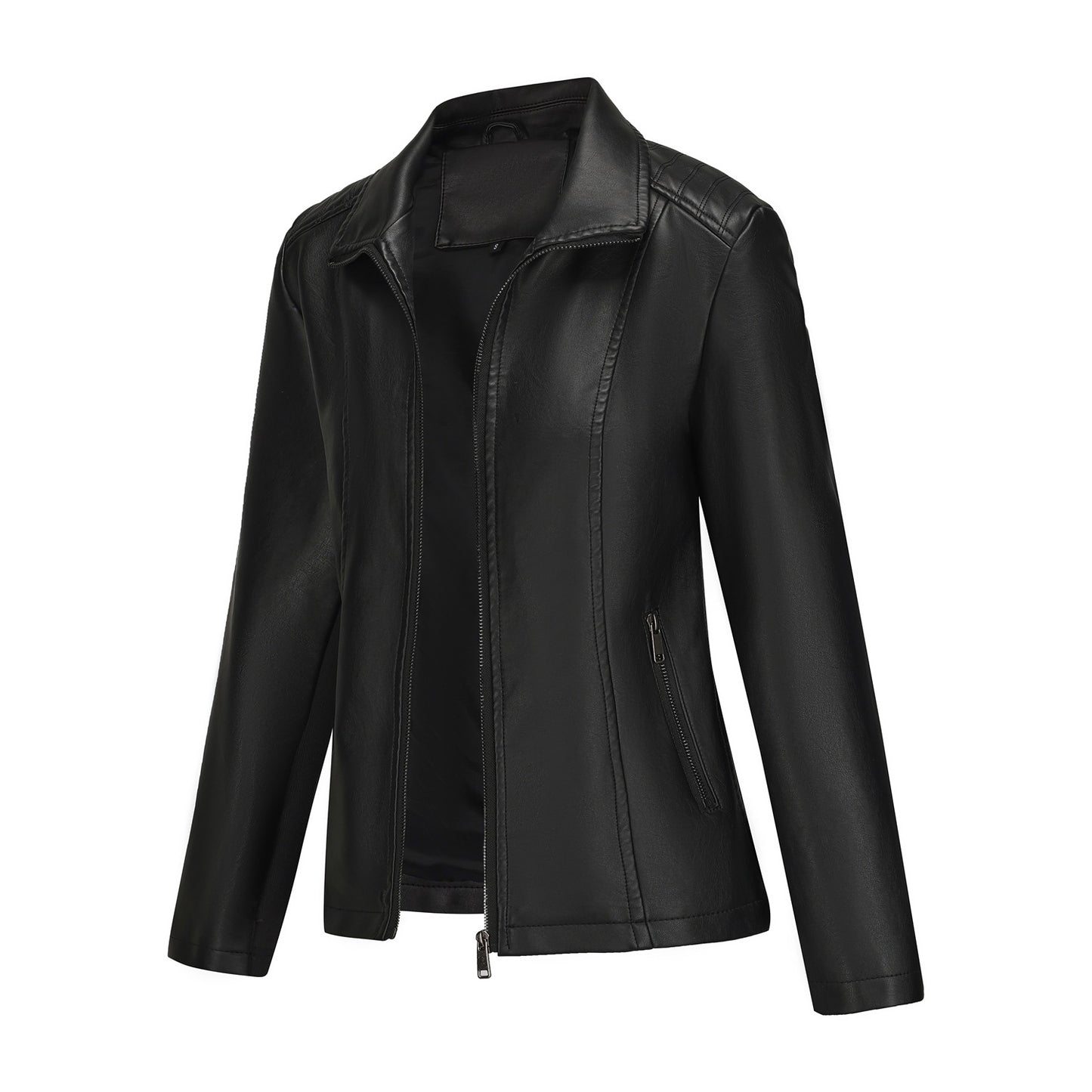 A women's leather jacket
