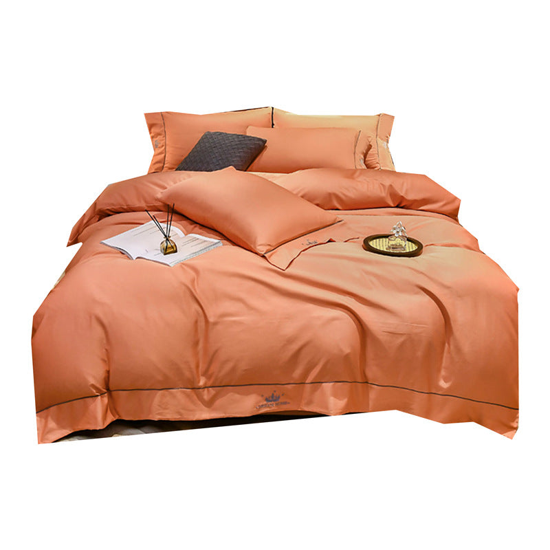 Tiansi Gongsatin 60s embroidered four piece bedding set, bed sheets and duvet covers 1.8m set, light luxury Nordic style 2.0kg - Mixbatch