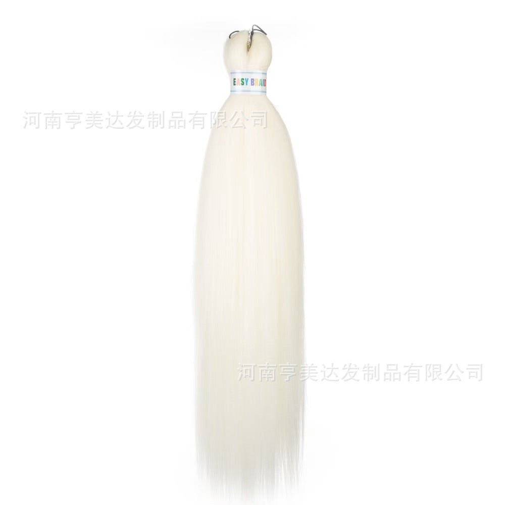 A EZ Color 26inch Women Chemical Fiber Long Straight Hair Large Easy Braided Hair Low Temperature Silk Long Straight Hair Wig - Mixbatch