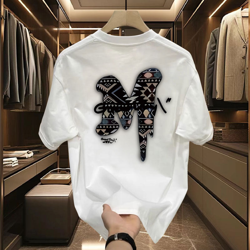 A European trendy brand fashion round neck short-sleeved T-shirt men - Mixbatch