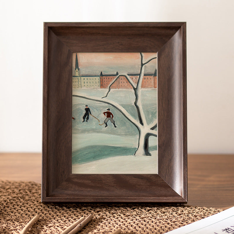 A retro square photo frame table square a4 inch American photo frame sketch calligraphy wall picture frame