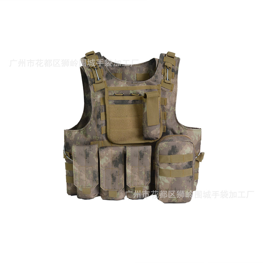 Amphibious tactical vest, python camouflage molle system, cycling sports outdoor tactical vest, real CS