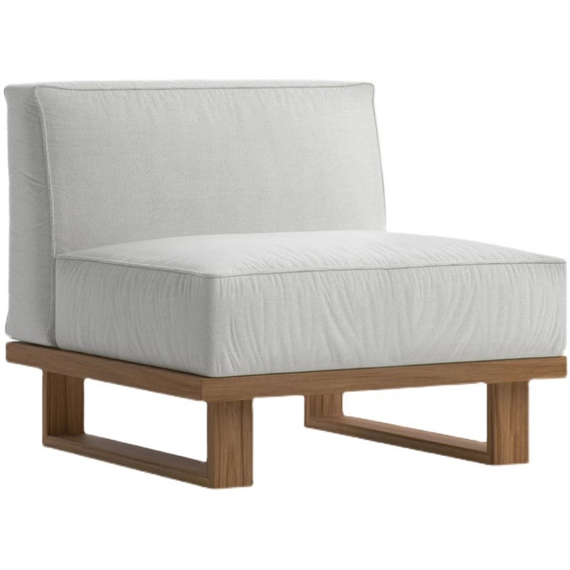 A teak outdoor sofa combination villa courtyard furniture Nordic style high-end garden hotel terrace solid wood sofa chair - Mixbatch