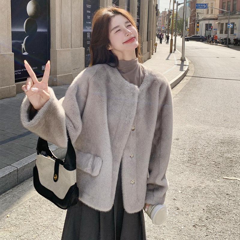A faux fur jacket