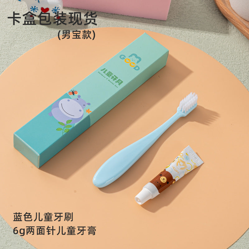 Theme hotel children's disposable toothbrush with toothpaste slippers soft bristle tooth set