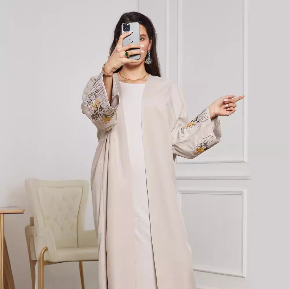 Women's Robe Embroidered Middle Eastern Muslim Clothing Cardigan Dress Long Dress Bat Sleeve - Mixbatch