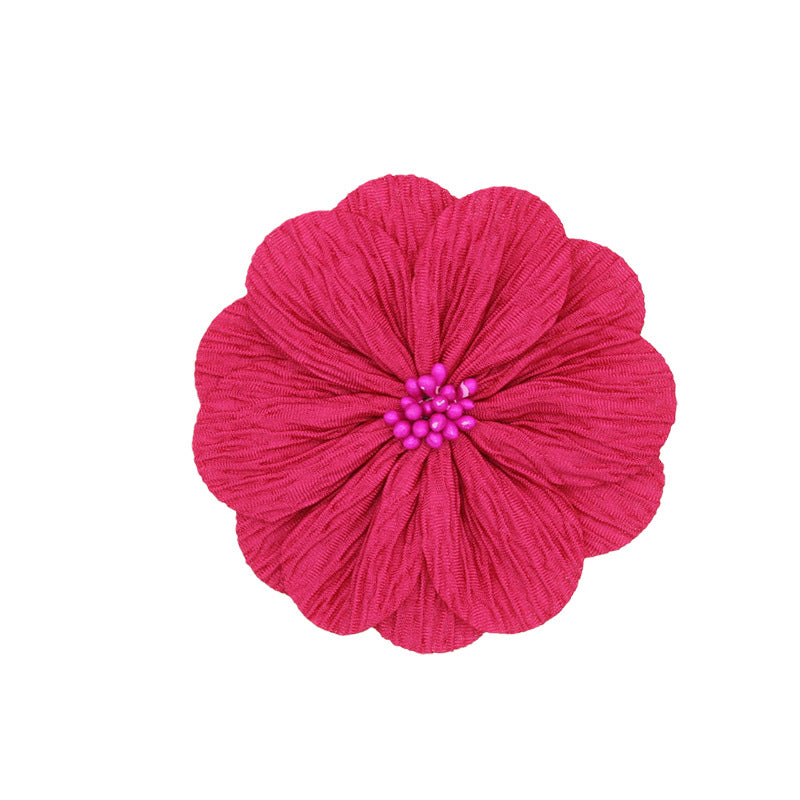 A new handmade pleated fabric flower bark pattern flower core head flower headband accessories shoes and hats flower clothing accessories 8CM - Mixbatch