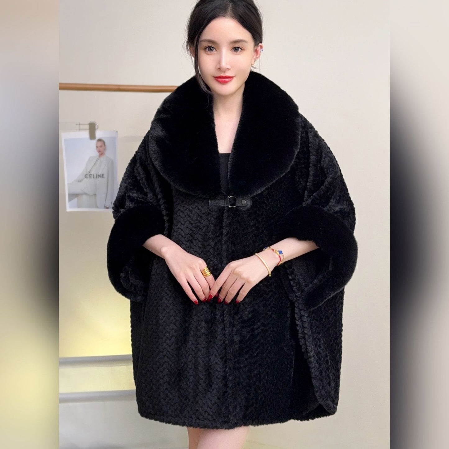 A faux fur jacket