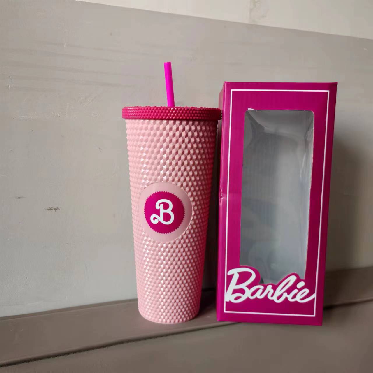 A baby Thailand Vietnam spot color box double layer random cup gem plastic cup straw cup water cup Barbie durian cup - Mixbatch