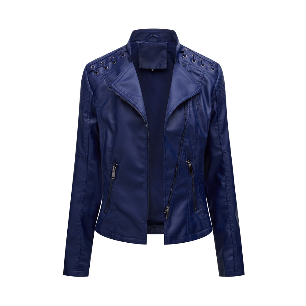 A women's leather jacket