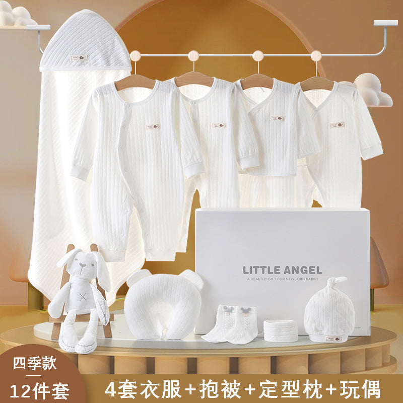 A2 Spring and Autumn Hot Sale New Baby Gift Box Breathable Soft Thin Newborn Baby Clothes onesie Romper Set - Mixbatch