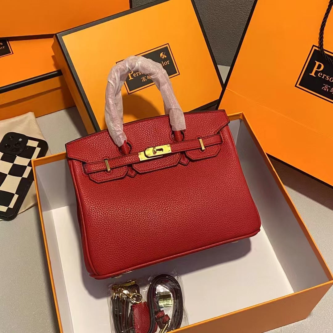 A high-end textured women's bag handbag 30CM soft leather European and American fashion TOGO platinum bag exquisite and versatile
