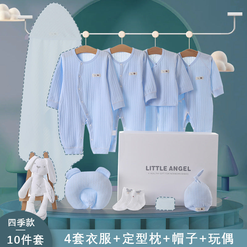 A2 Spring and Autumn Hot Sale New Baby Gift Box Breathable Soft Thin Newborn Baby Clothes onesie Romper Set - Mixbatch