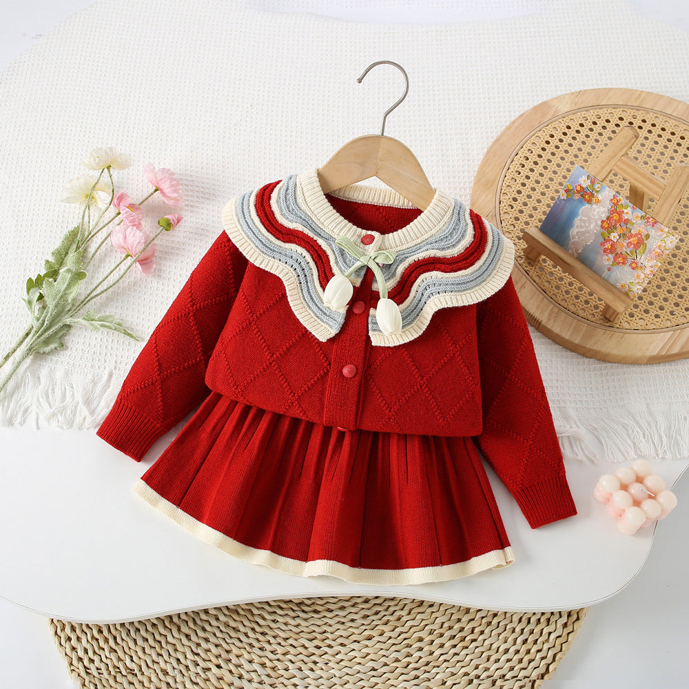 A sweater skirt set