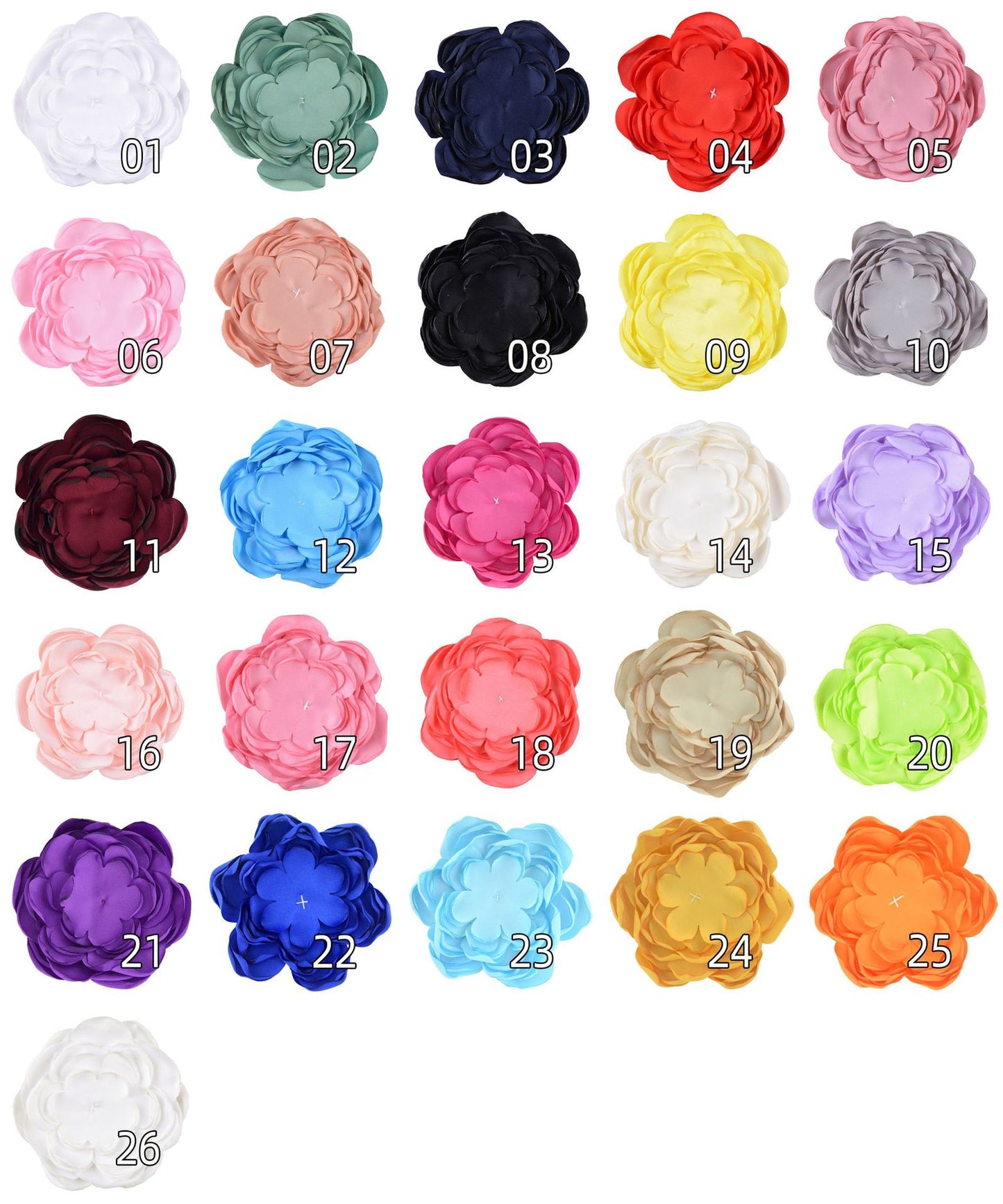 A handmade matte satin hand sewn 9 layers baked edge flower DIY hair accessories burned edge head flower accessories - Mixbatch