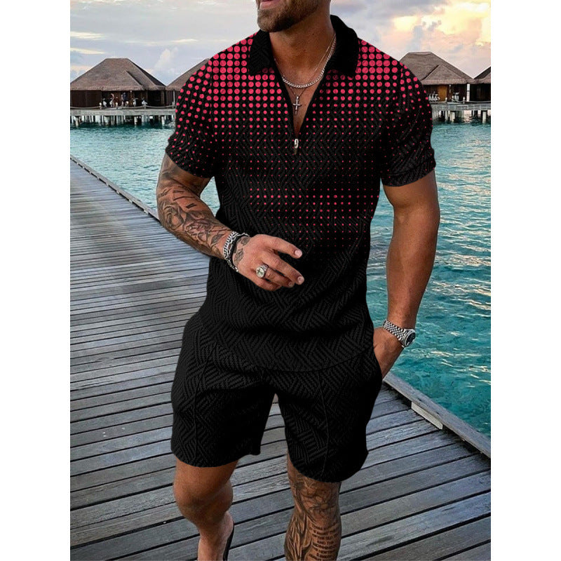 A short-sleeved shorts set