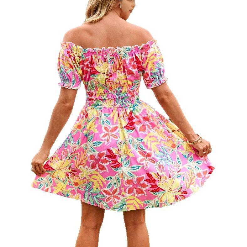 A summer fashion sweet print dress