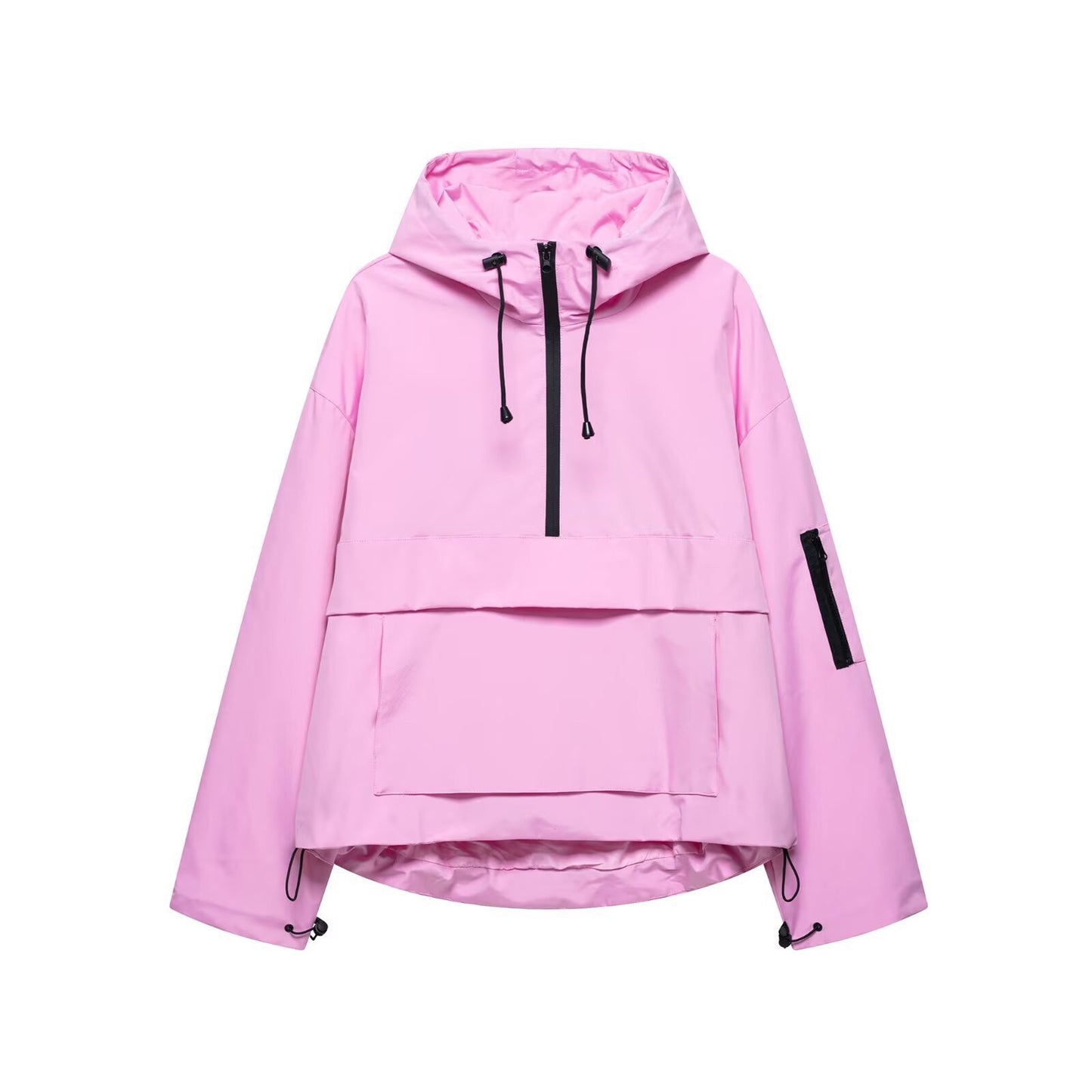A hooded jacke