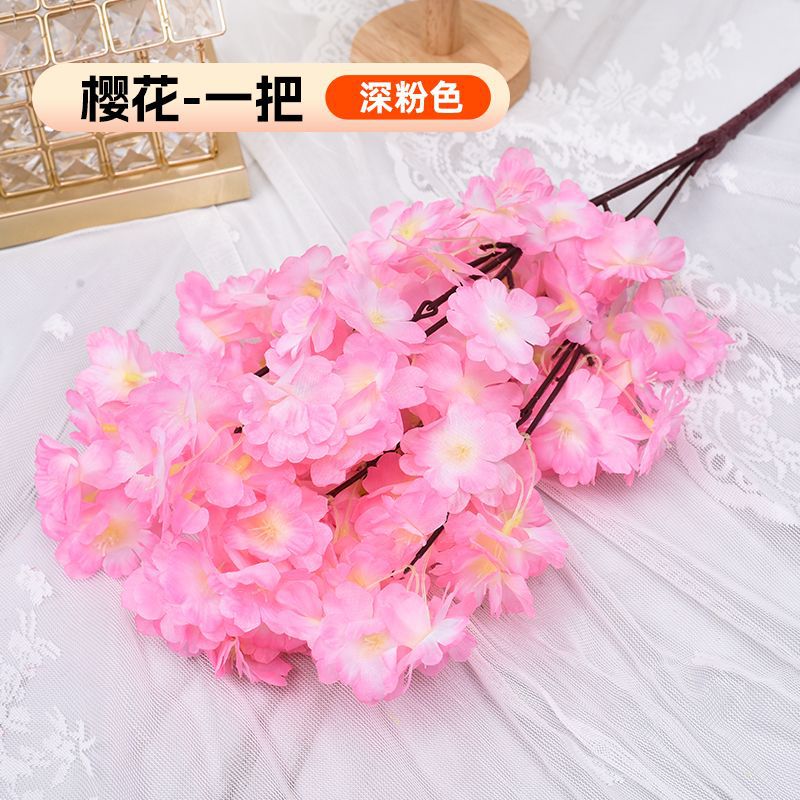 A Simulation Cherry Blossom Branch Cherry Blossom Tree Plastic Peach Blossom Arrangement Wedding Ceiling Decoration Indoor Home Tabletop Ornament