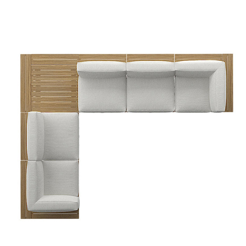 A teak outdoor sofa combination villa courtyard furniture Nordic style high-end garden hotel terrace solid wood sofa chair - Mixbatch