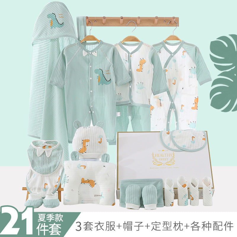 A-1 Newborn spring and summer gift box Baby thin clothes Newborn full moon baby set Birth products Daquan set - Mixbatch
