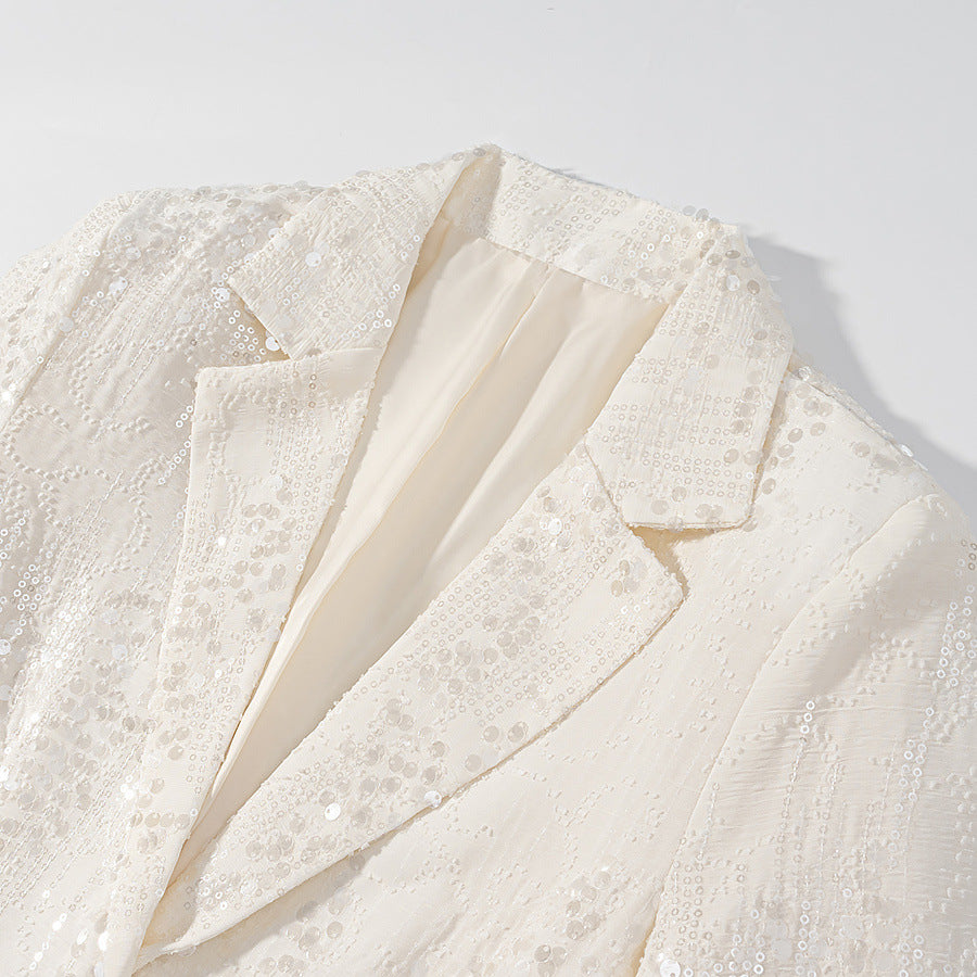 A sequined suit