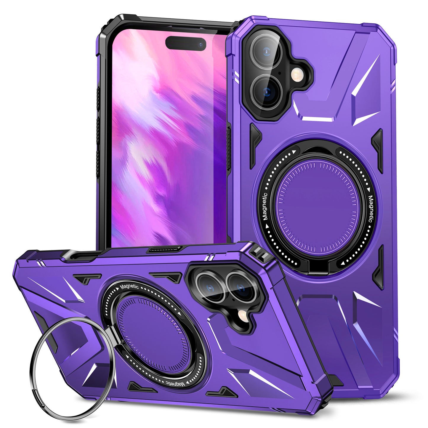 A Magnetic Ring Holder Phone Case