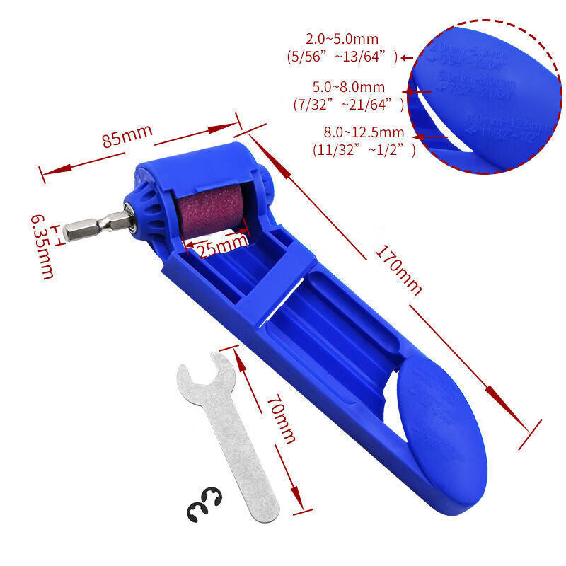 A portable drill sharpener