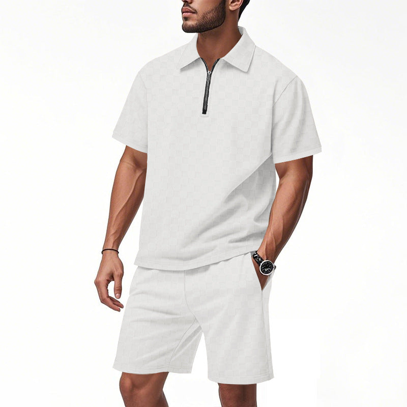 A short-sleeved shorts set