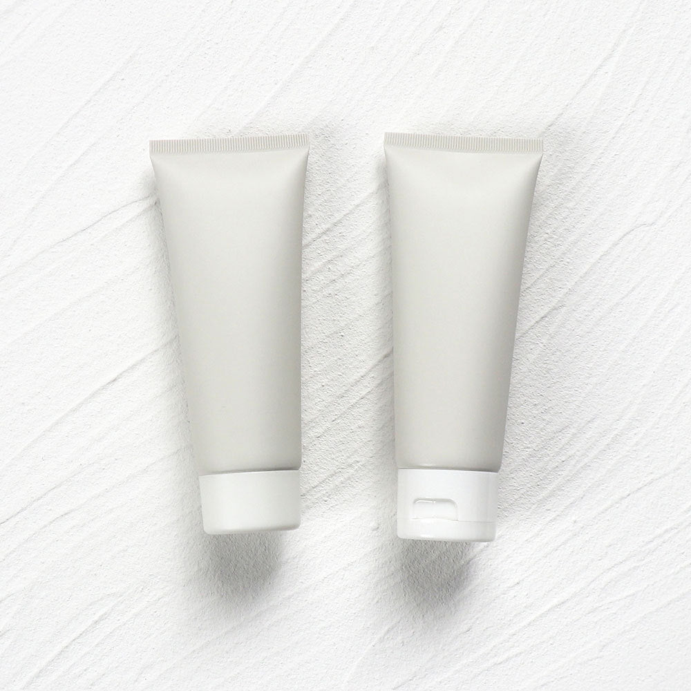 A100g grey matte cosmetic hose plastic extruded empty bottle inverted bottle PE Morandi color - Mixbatch